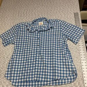 Dockers blue plaid button up shirt short sleeve Size XXL. SKU-A468 #preppy